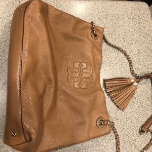 Tory Burch tan leather Thea Chain shoulder bag